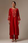Buy_Anantaa by Roohi_Red Chanderi Silk Pants_at_Aza_Fashions