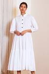 Buy_Ankita_White Cotton Midi Dress_at_Aza_Fashions