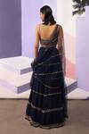 Shop_Ease_Blue Crepe Embroidered Lehenga Set_at_Aza_Fashions