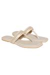 Buy_Veruschka by Payal Kothari_Cream Vegan Leather Batasha T-strap Flats_at_Aza_Fashions