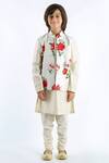 Buy_Rohit Bal_Ivory Linen Floral Print Bundi For Boys_at_Aza_Fashions