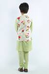 Shop_Rohit Bal_Ivory Linen Floral Print Bundi For Boys_at_Aza_Fashions
