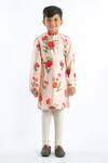 Buy_Rohit Bal_Pink Linen Floral Print Kurta Set For Boys_at_Aza_Fashions