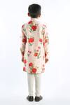 Shop_Rohit Bal_Pink Linen Floral Print Kurta Set For Boys_at_Aza_Fashions