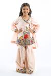Buy_Rohit Bal_Pink Chanderi Angrakha Sharara Set For Girls_at_Aza_Fashions