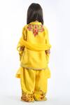 Shop_Rohit Bal_Yellow Chanderi Embroidered Kurta Set For Girls_at_Aza_Fashions