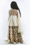 Shop_Rohit Bal_Ivory Floral Embroidered Lehenga Set For Girls_at_Aza_Fashions