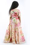 Shop_Rohit Bal_Pink Chanderi Floral Print Lehenga Set For Girls_at_Aza_Fashions