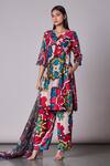 Buy_Saaksha & Kinni_Multi Color Cotton Silk Ikat Print Kurta_at_Aza_Fashions