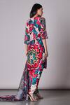 Shop_Saaksha & Kinni_Multi Color Cotton Silk Ikat Print Kurta_at_Aza_Fashions