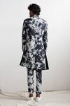 Shop_Bohame_Grey Linen Tie-dye Bandhgala Set_at_Aza_Fashions