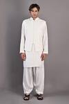 Buy_Bohame_Off White Salwar Mateo Textured Bundi And Kurta Set_at_Aza_Fashions