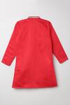 Shop_Byb Premium_Red Mandarin Collar Kurta Set For Boys_at_Aza_Fashions
