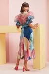 Shop_Pankaj & Nidhi_Multi Color Satin Printed Skirt_at_Aza_Fashions