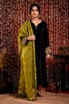 Buy_Chandbari_Black Sequin Embroidered Kurta Set_at_Aza_Fashions