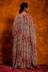 Shop_Chandbari_Multi Color Ikat Print Kaftan_at_Aza_Fashions