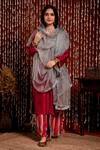 Buy_Chandbari_Fuchsia Chanderi Embroidered Kurta Set_at_Aza_Fashions