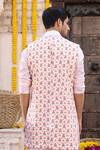 Shop_Chhavvi Aggarwal_Peach Crepe Floral Print Jacket_at_Aza_Fashions