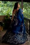 Shop_Anushree Reddy_Blue Embroidered Lehenga Set_at_Aza_Fashions