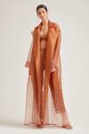 Buy_Pankaj & Nidhi_Orange Organza Long Jacket_at_Aza_Fashions