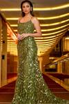 Buy_Ohaila Khan_Green Tulle Embellished Backless Gown_at_Aza_Fashions