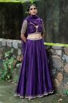 Buy_Deepthee_Purple Silk Lehenga Set_at_Aza_Fashions