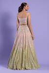 Shop_Two Sisters By Gyans_Green Organza Embroidered Lehenga Set_at_Aza_Fashions