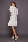 Shop_Deepika Arora_White Cotton Puff Sleeve Dress_at_Aza_Fashions