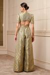 Tarun Tahiliani_Grey Brocade Jumpsuit_Online_at_Aza_Fashions