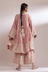 Shop_Heena Kochhar_Pink Tissue Choga Zari Aari Embroidered Kurta And Palazzo Set_at_Aza_Fashions