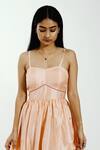 Shop_Joskai Studio_Peach Fit And Flare Silk Dress_at_Aza_Fashions