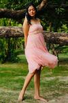 Buy_Gul By Aishwarya_Peach Tiered Chiffon Dress_at_Aza_Fashions