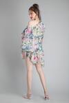 Shop_Gauri & Nainika_Multi Color Organza One Shoulder Dress_at_Aza_Fashions