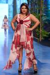 Buy_Gauri & Nainika_Pink Crinkled Chiffon Floral Print Sleeveless Dress_at_Aza_Fashions