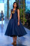 Buy_Gauri & Nainika_Blue Cluster Flared Sleeveless Dress_at_Aza_Fashions