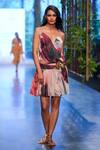 Buy_Gauri & Nainika_Multi Color Crinkled Chiffon Drop Waist Strappy Dress_at_Aza_Fashions