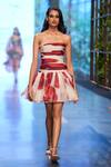 Shop_Gauri & Nainika_Ivory Cinepolis Strapless Floral Print Dress_at_Aza_Fashions