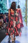 Shop_Gauri & Nainika_Black Crinkled Chiffon Floral Print Strappy Dress_at_Aza_Fashions