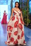 Buy_Gauri & Nainika_Ivory Criss-cross Draped Gown_at_Aza_Fashions