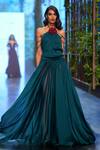 Buy_Gauri & Nainika_Green Viskolyk Multi String Backless Gown_at_Aza_Fashions