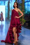 Buy_Gauri & Nainika_Purple Viskolyk One Shoulder Gown_at_Aza_Fashions