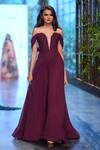 Shop_Gauri & Nainika_Purple Dubai Fluted Corset Gown_at_Aza_Fashions