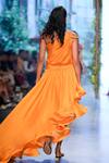Shop_Gauri & Nainika_Yellow Viskolyk One Shoulder Gown_at_Aza_Fashions