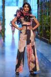 Buy_Gauri & Nainika_Multi Color Organza Carnation Print Jumpsuit_at_Aza_Fashions