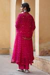 Shop_Gulabo Jaipur_Pink Gomti Georgette Bandhani Print Anarkali Set_at_Aza_Fashions