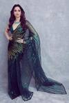 Buy_Amit Aggarwal_Green Pre-draped Saree With Blouse_at_Aza_Fashions