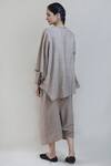 Shop_Integument_Grey Handloom Cotton Asymmetric Top_at_Aza_Fashions