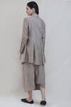 Shop_Integument_Grey Handloom Cotton Asymmetric Tunic_at_Aza_Fashions