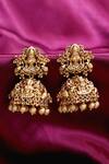 Buy_Ishhaara_Carved Temple Jhumka Earrings_at_Aza_Fashions