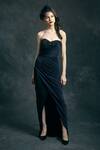 Buy_Mandira Wirk_Blue Bandeau Draped Gown_at_Aza_Fashions